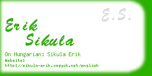 erik sikula business card